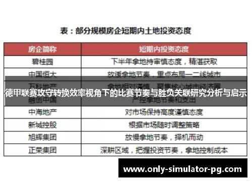 德甲联赛攻守转换效率视角下的比赛节奏与胜负关联研究分析与启示 德甲联赛攻守转换效率视角下的比赛节奏与胜负关联研究分析与启示